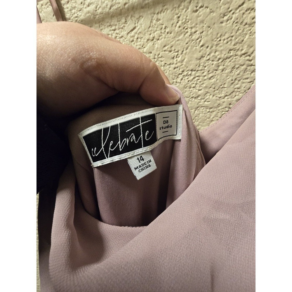 David's Bridal Celebrate DB Studio Chiffon Chianti Bridesmaids Dress SZ 14 - Picture 7 of 11